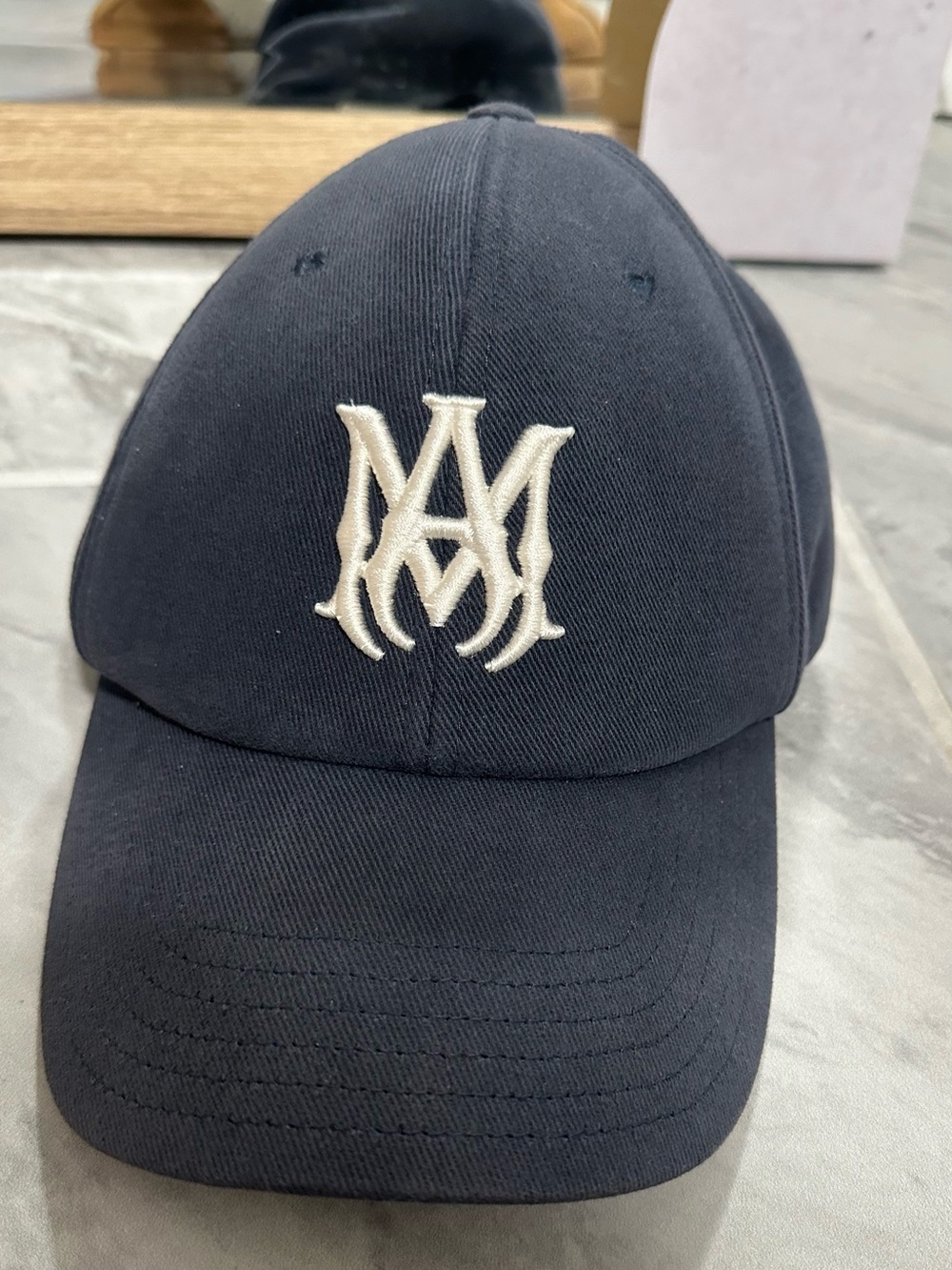 Amiri Mens Dark Blue Baseball Cap Style #AMHACP1032 Authentic